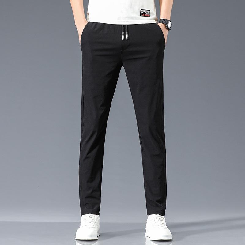 

2023 Мужские быстросохнущие прямые повседневные брюки Four Seasons Ice Silk — удобные, эластичные и облегающие Size 38 (approx. 200 lbs)