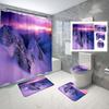 Schneeberg Duschvorhang-Set Schöne Naturlandschaft Duschvorhang Rutschfeste Badematte Toilettendeckelbezug Für Badezimmerdekoration