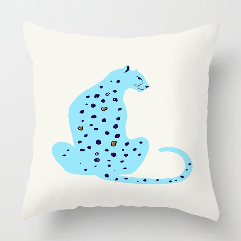 Geometric animal pattern pillow cover 18x 18 inch printed cushion cover machine washable home sofa decoration 45x45cm