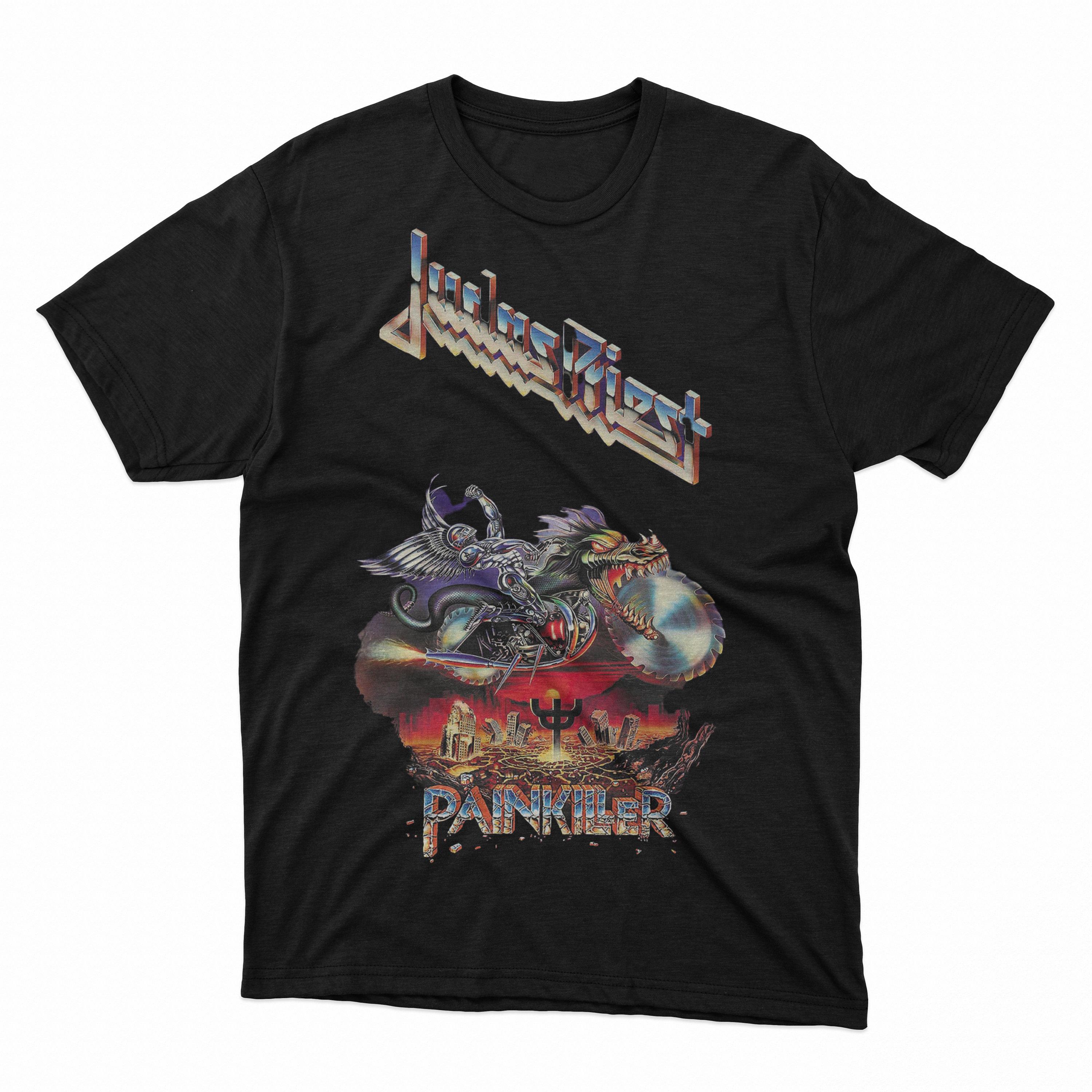 Men Heavy Metal Biker Dragon Graphic Tee Vintage Rock Streetwear Short Sleeve Cotton Oversized T Shirt S