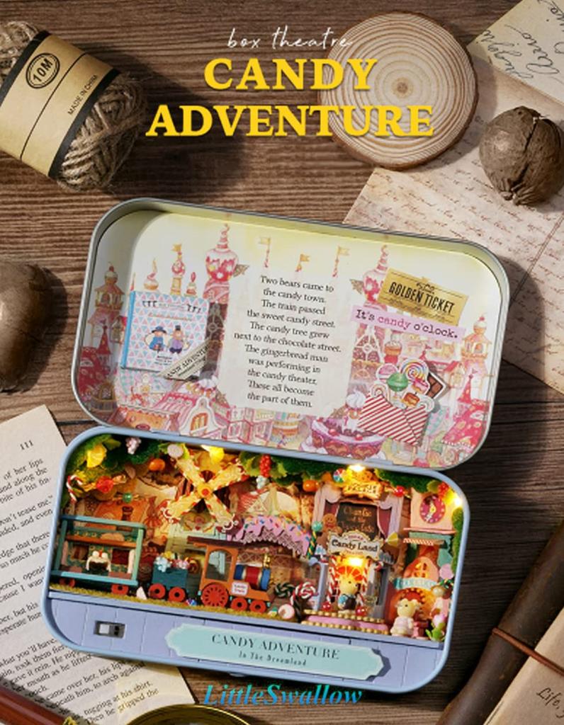 Kleine Schwalbe Miniatur Handgefertigtes Set Puppenhaus Spielzeug DIY Hobby Geschenkbox Zinn (Süßigkeiten-Abenteuer)