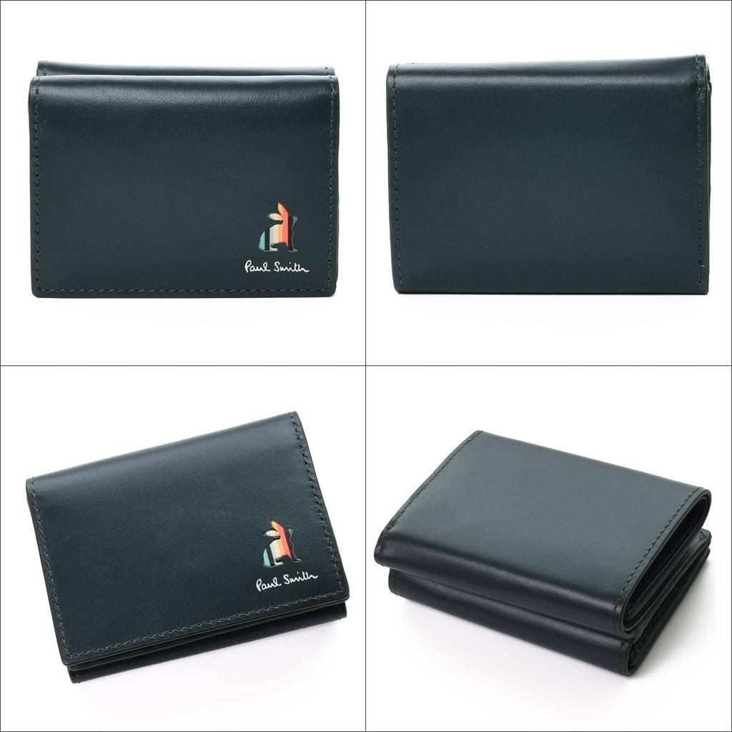 Paul Smith Personalized Mini Marquetry Stripe Rabbit Small Coin Cowhide 873920 Dark Tri-fold Wallet, Wallet, Pattern, Purse, Leather, P654/BPS654 (No