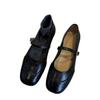 Fashion High-value Ballet Shoes Single Shoes Women's Spring Carved Mary Jane Shoes Retro Style Flat French Small Leather Shoes