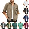 Men's -color Casual And Fashionable Long-sleeved Lapel Workwear Button-down Shirt