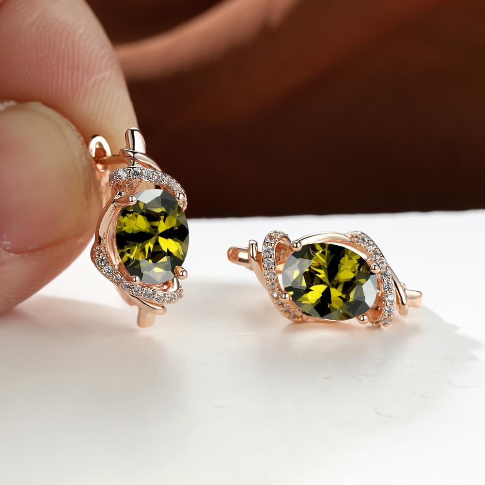 Owalne Zielone Niebieskie Różowe Żółte Czerwone Kamienie Vintage Kolczyki Koła Dla Kobiet Złoty Kolor Ślubne Zapięcia do Uszu Biżuteria Zaręczynowa Prezent