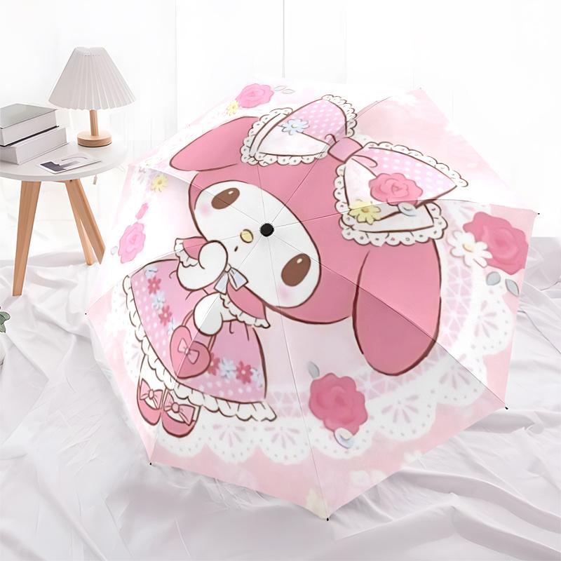 

1pc My Melody Pink Bow Outdoor Umbrella - Automatic Open Close with Lace Trim, Floral Pattern, Perfect for Fans, Travelers, Daily Use, Festive Gift.A0
