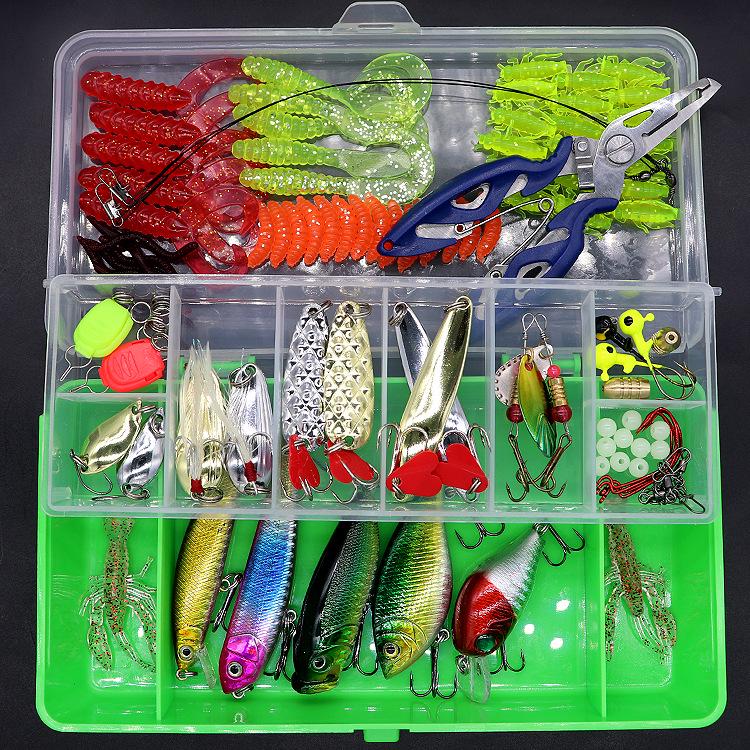 Lure Spinner & Soft Bait Thunder Frog Minnow Hook Combo Set In Box