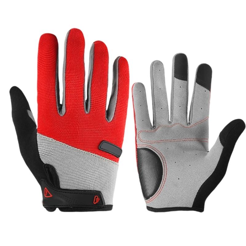 Sports Touchscreens Gloves Full Finger Cycling Gloves Shock Absorbing Mountain Bike Gloves for Workout, Gym, Training