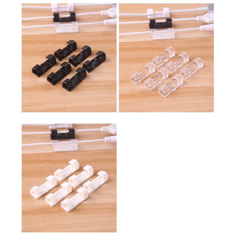 Cable Holder Clips 20Pcs Cable Management Cord Organizer Clips Silicone Self Adhesive For Desktop Office Home