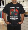 Funny Frankenstein Sorry Monster Roses Chocolate Halloween Black T-Shirt