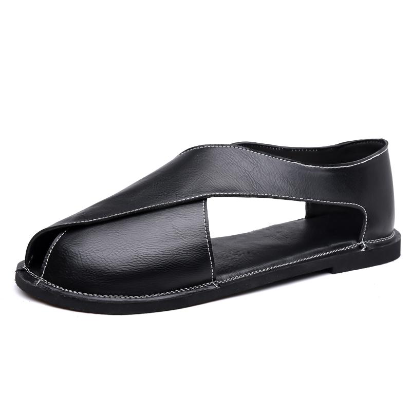 Fashion Stylish Holiday Men Summer Sandals Outdoor Leisure Beach Shoes Comfortable Casual Roma Shoes Simple Leather Man Sandaly Slippers