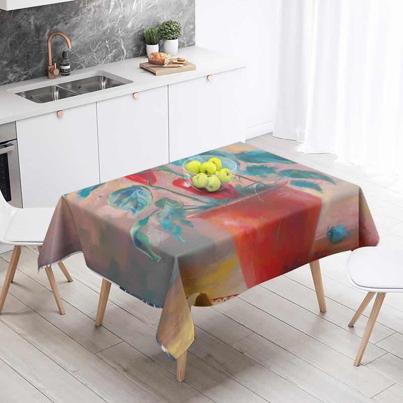 New Abstract Tea Tablecloth Waterproof and Oil-proof Dining Tablecloth Nordic Wind Bar Tablecloth Home Decoration