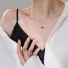 Small Diamond Square Pendant Necklace for Women - High-End Light Luxury Clavicle Chain, 2023 Trendy Niche Design
