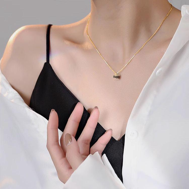 Small Diamond Square Pendant Necklace for Women - High-End Light Luxury Clavicle Chain, 2023 Trendy Niche Design