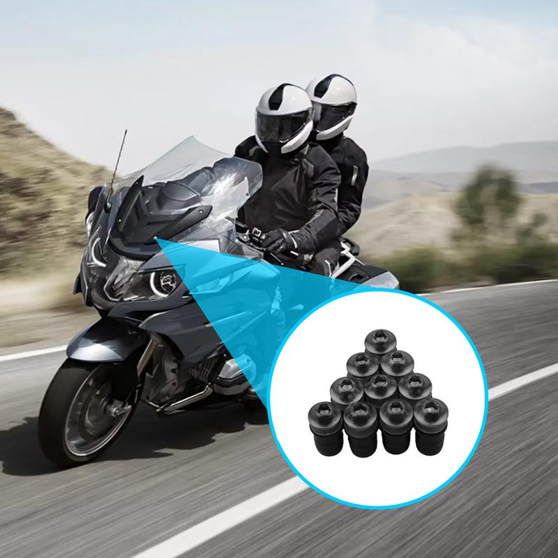 Motorcycle Fairing Bolt Kit Fasteners Fairing Kit 5mm Screws Fairing Bolt Kit Screws Fasteners 10pcs Replacement M5 Bolts & Nuts