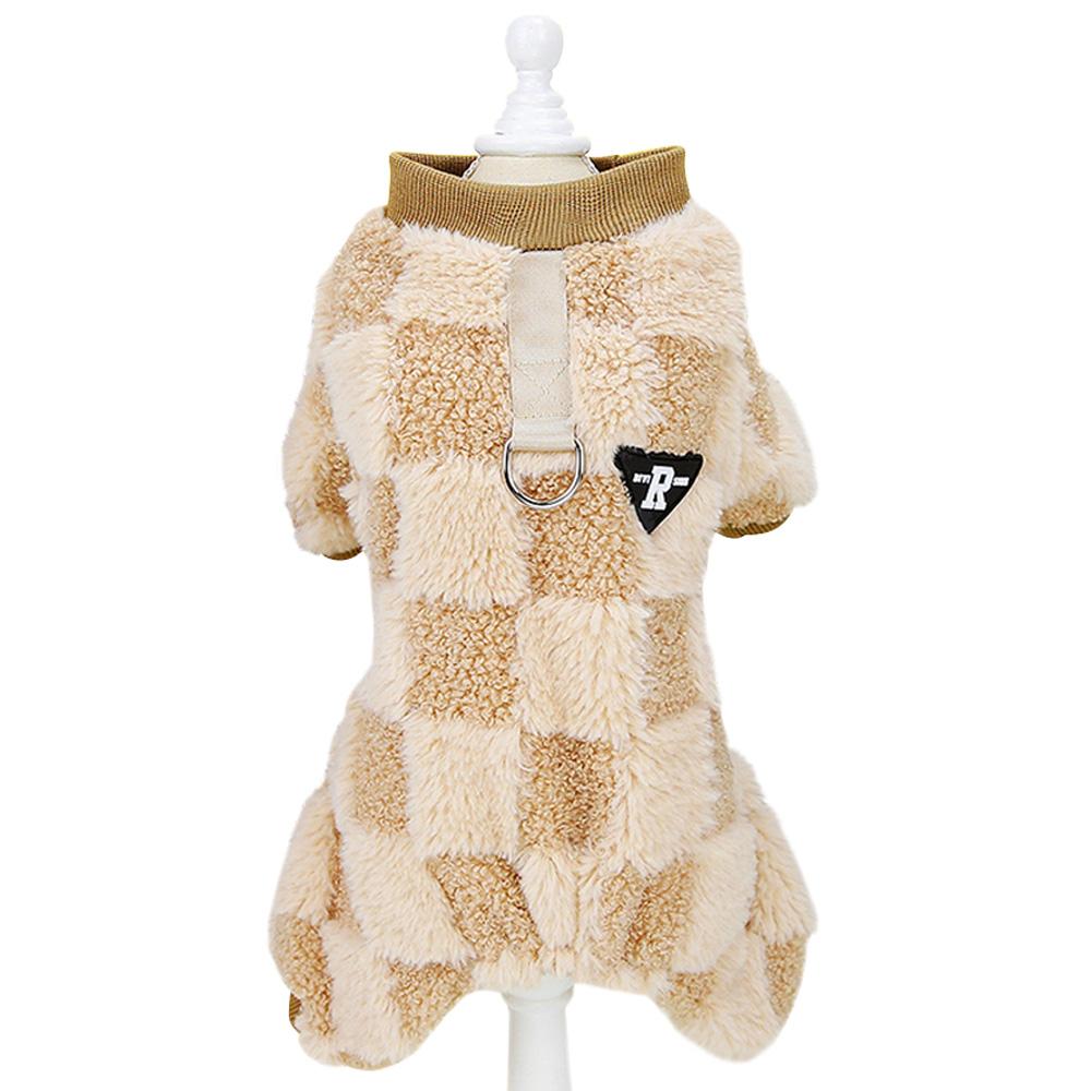 

Зимний комбинезон для собак, теплая одежда из кораллового флиса для щенков маленьких и средних собак, мягкая куртка для домашних животных, пальто, одежда для чихуахуа и мопса S коричневый