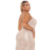 OS6739 European & American Women's Sexy Sleeveless Sequin Dress with Oblique Shoulder Design