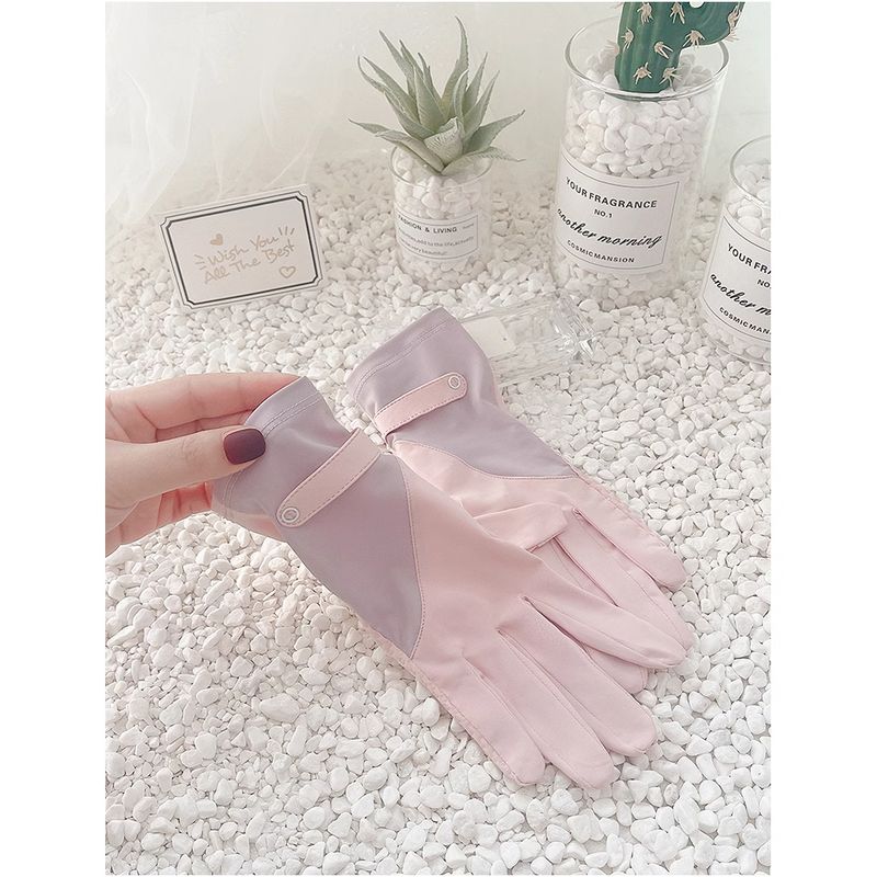 

Sun Protection Gloves Female UV Protection Driver Ice Silk Touch Screen Outdoor Non Slip Bicycle Summer Thin Driving and Biking Ice silk gloves-pink