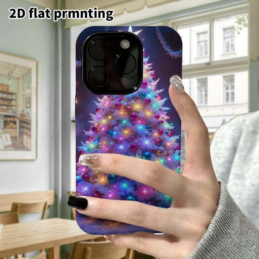 Phone Case: 2D Flat Design Suitable for iPhone 18 17 16 15 14 13 Pro Film Protective Case, Couple Style, Dreamy Neon, Christmas and Halloween Holiday 