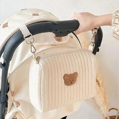 Draagbare Kinderwagen Luiertas Gewatteerde Baby Luiertas Caddy Organizer Geborduurde Mama Tassen Baby Accessoires Verschoontas Opberg