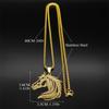Hohle Pferdekopf-Halskette für Damen Herren Edelstahl Gold Zinklegierung Farbe Punk Tier Mann Kette Zirkon Geschenke