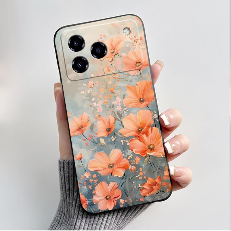 Phone Case For ZTE Blade A76 4G Z2474 Casing Fashion Butterfly Flower Black Soft Back Cover For ZTE Blade A74 BladeA74 4G Bumper