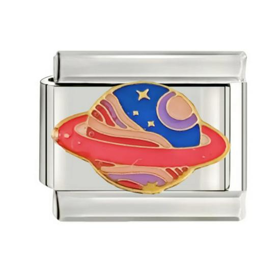 Popular European  American 9MM Modular Italian Bracelet with Welded Enamel  Single Crystal U-Shaped Chain