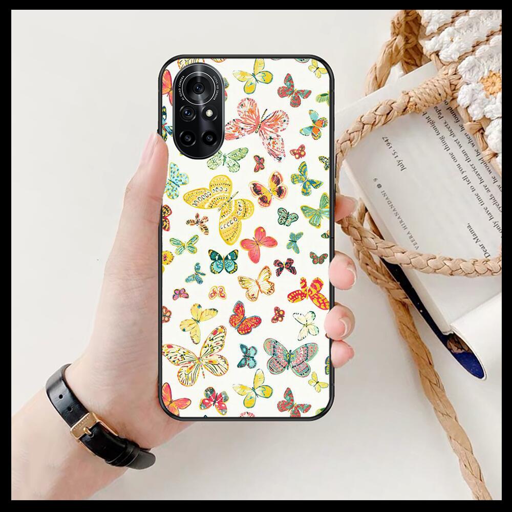 Schöne Schmetterlingsmuster Klare Handyhülle Für Huawei Honor 20 10 9 8A 7 5T X Pro Lite 5G Schwarz Etui Coque Hoesjes Comic Fas