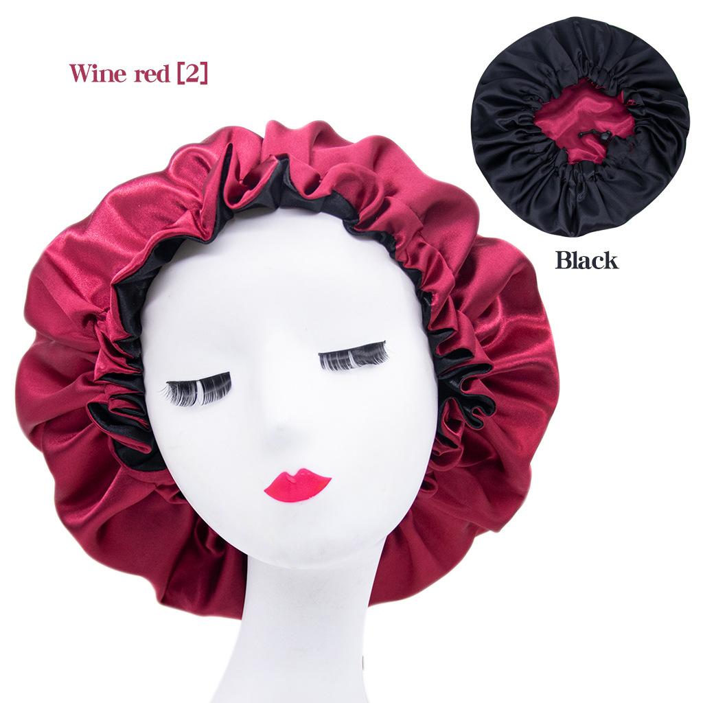 Shower Cap Ladies Fashion Simple Solid Color Elastic Hair Care Cap Button Elastic Wash Cap