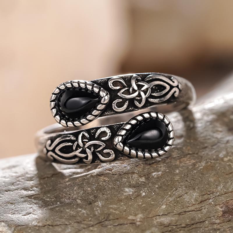 Caoshi Vintage Opening Ring With Caved Pattern Aesthetic Party Jewelry Gift For Women Futuramic Fashionable Finger Accessory