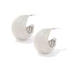 Versatile European & American Hook Craft Round Brushed Hoop Earrings - Niche, Fashionable, High-End Studs for Women