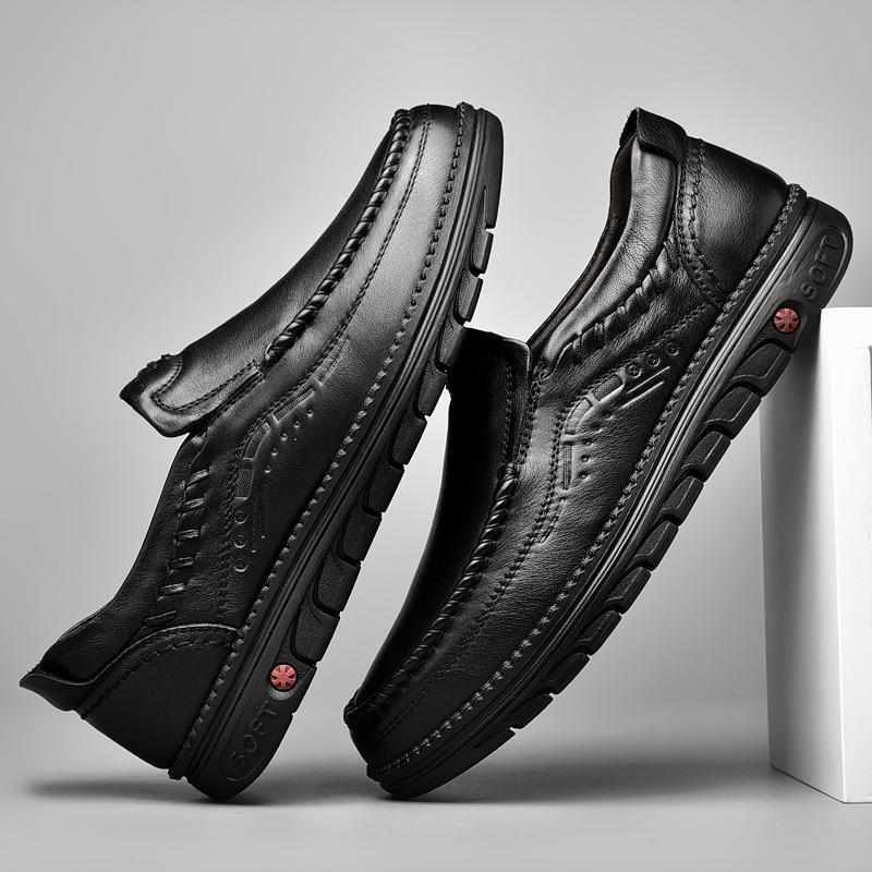 ModeLuxusmarke Herren Echtleder Schuhe Lässig Formell Herren Slipper Mokassins Atmungsaktiv Slip-on Herren Bootsschuhe Freizeitspaziergang Flach