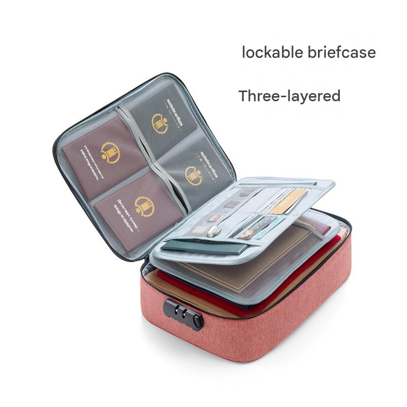 Multi-Layer Document Organizer Bag, Large Capacity Home File Holder, Passport ID Card Storage Case, Multi-Functional Card Holder