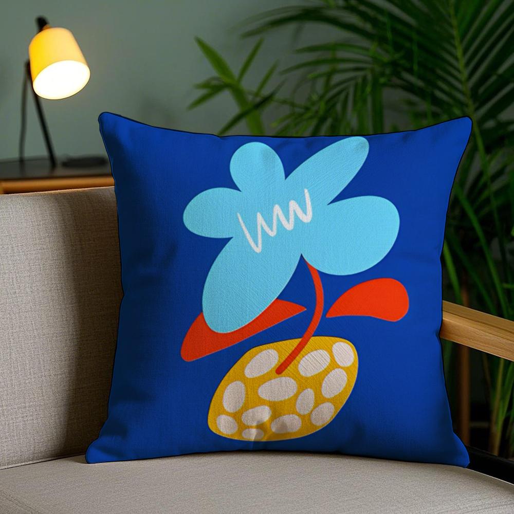 Cartoon Vase Cushion Cover Soft Short Plush Double-Sided Printing Home Decor Machine Washable Pillow Case Gift