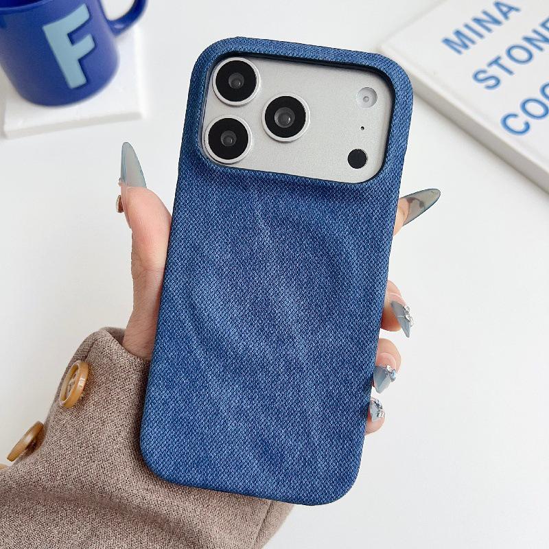 

Магнитный чехол с текстурой денима Hong Kong для iPhone 17 Pro Max: Защитная крышка с защитой от падений iPhone 16 Pro