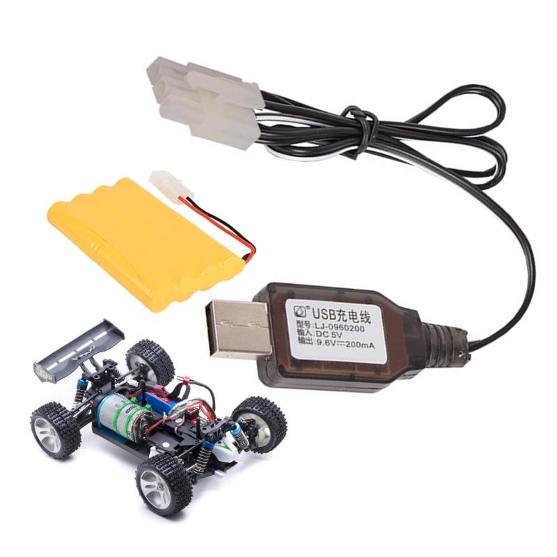 Portable USB Charging Cable Power Cord for Remotes Control Toy Batteries 9.6V 200mA With Safety Circuit Protections