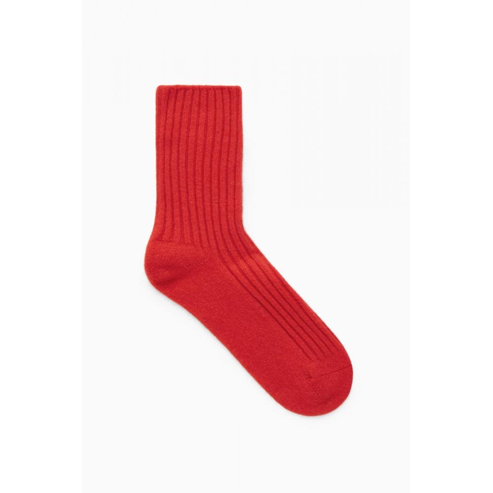 

COS Носки из японского кашемира в рубчик bright red/3638