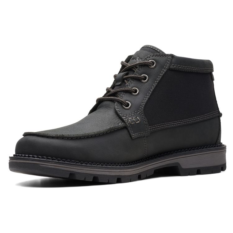 Clarks Maple Series Leather Comfortable Versatile Slip Resistant Durable Short Outdoor Boots Men boots Black 261759007