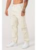 Men's Autumn Patchwork Cargo Pants with Large Pockets - Casual, Solid Color, Loose Fit, Small Leg Style