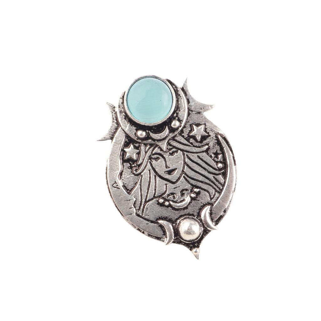 925 Sterling Silver Natural Blue Cat's Eye Gemstone Pendant ThanksgivingDay Gift CP-22-37