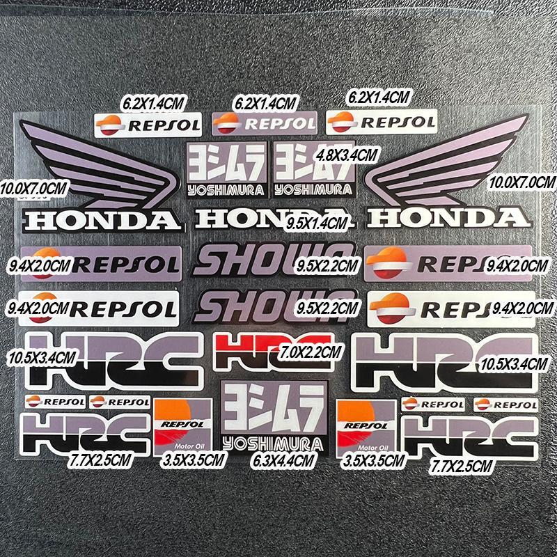 2025 for Honda Motorcycle Decoration Stickers Reflective Waterproof Helmet Racing Decals HRC Accessories Sponsor Stickers OB6 bpxh8