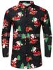 2022 European & American Men's Santa Claus Print Long Sleeve Casual Shirt - 18 Colors