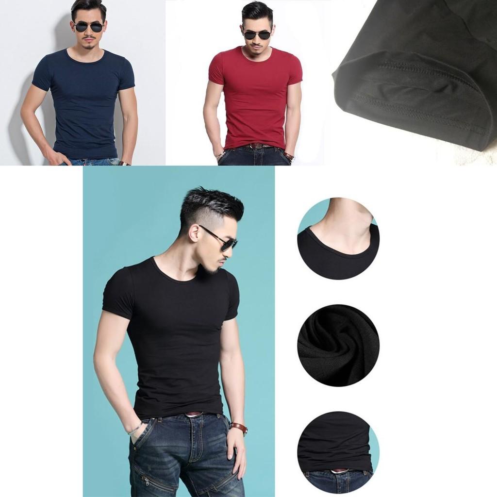 Men's Summer Casual Fashion Solid Color O-neck T-shirt With Short Sleeves