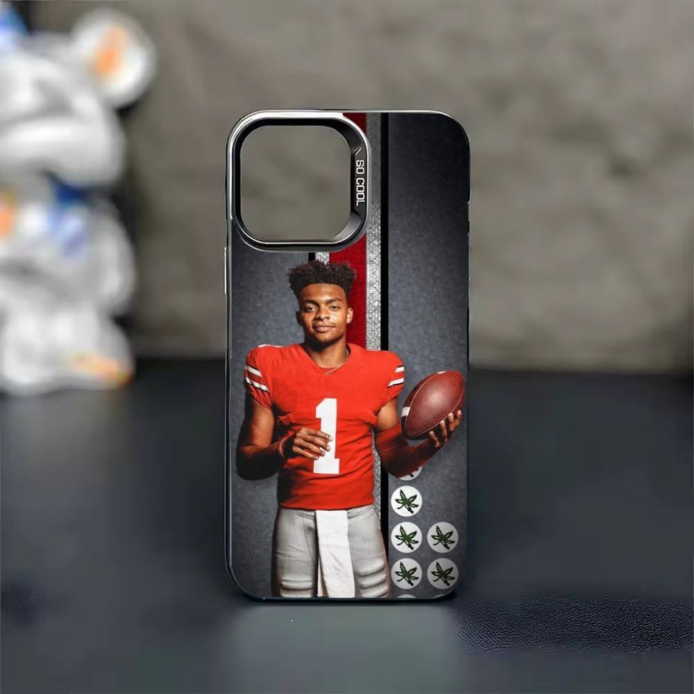 J-Justin Fields 1 Wallpaper  Phone Case For iPhone 17 16 15 14 13 12 11 Pro Max Plus Silver candy Matte Cover iPhone16plus