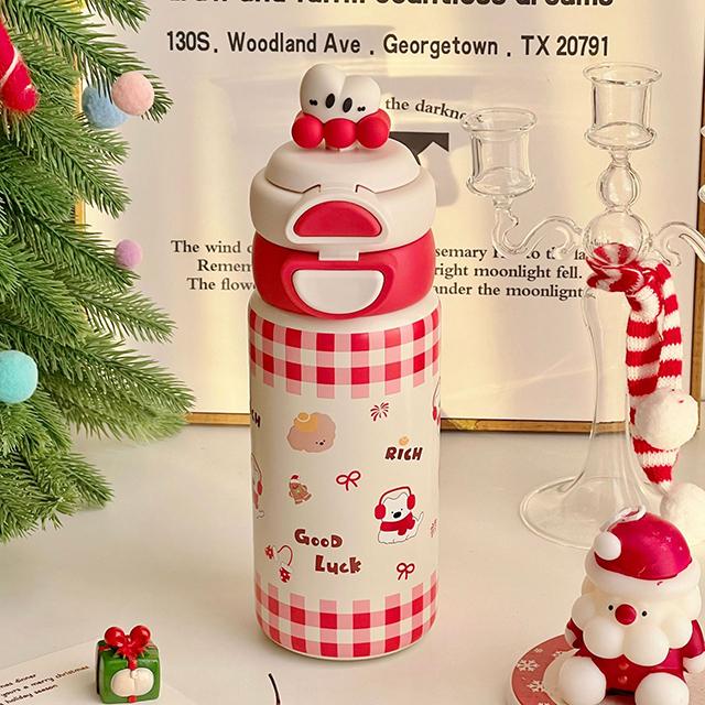 1000ML Thermos Water Cup For Girls Ice Coffee Cup With Handle Straw Tumbler Large Capacity 316 Stainless Steel Insulated Cup