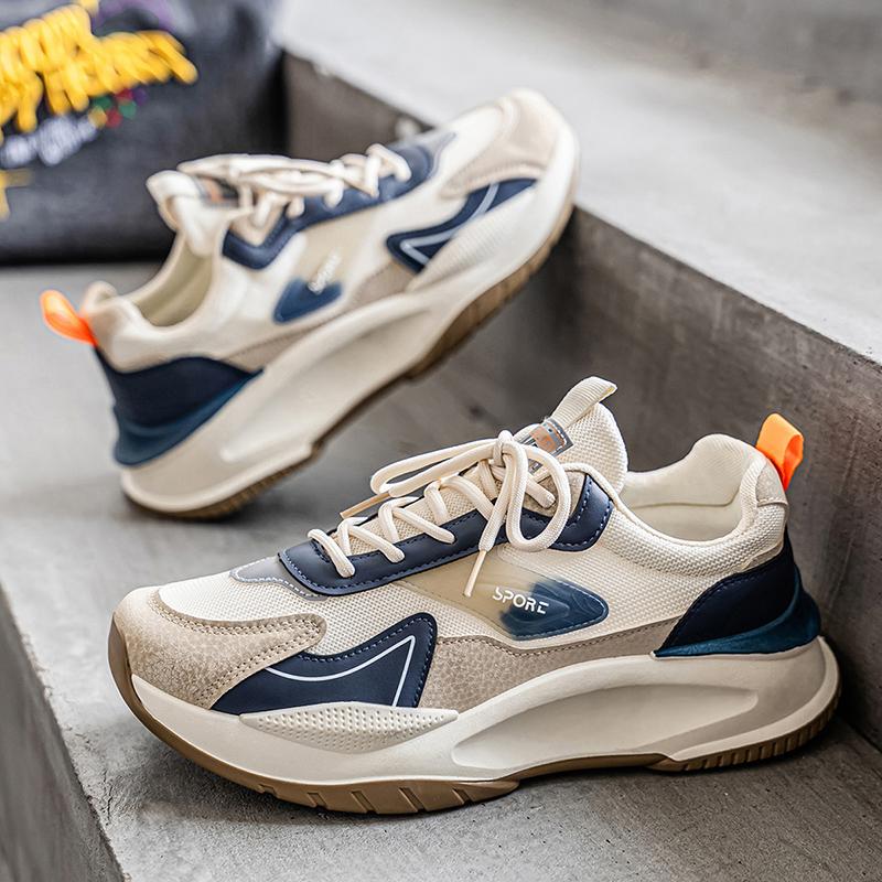 New Fashion Men 's Four Seasons Comfortable Thick Sole Shoes Students BoysTrending Soft Sole Breathable Casual Running Sneakers