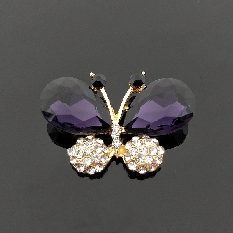 

Engood 50Pcs Crystal Glass Butterfly Alloy Rhinestone Buttons For Sewing Trim & Embellishments Craft DIY Hair Accessories темно-фіолетовий колір