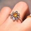 Vintage Sonnenblumenring für Damen mit Marquise-Diamanten Eleganter Verlobungsring Blumenschmuck Geschenk