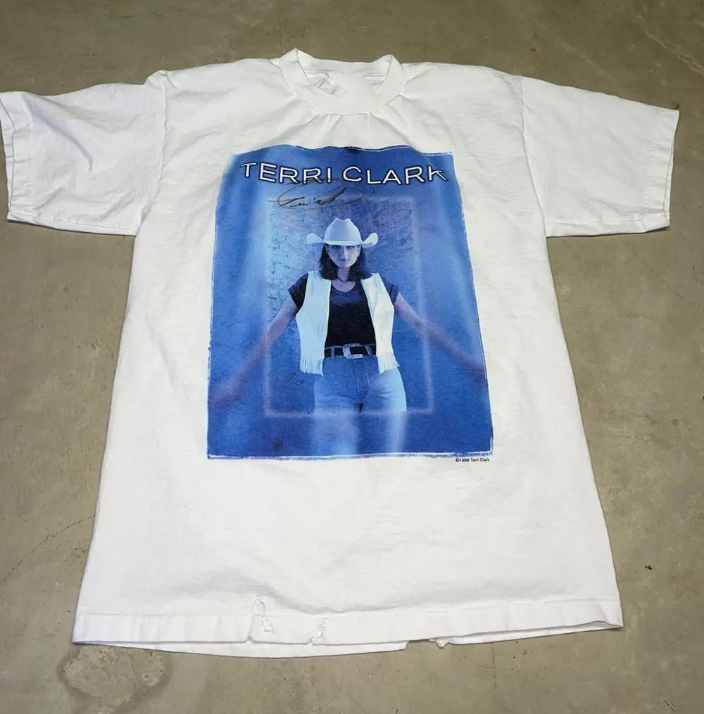 Винтажная футболка с коротким рукавом Terri Clark Concert Tour, хлопковая, белая, размеры S-5XL, CM479 S