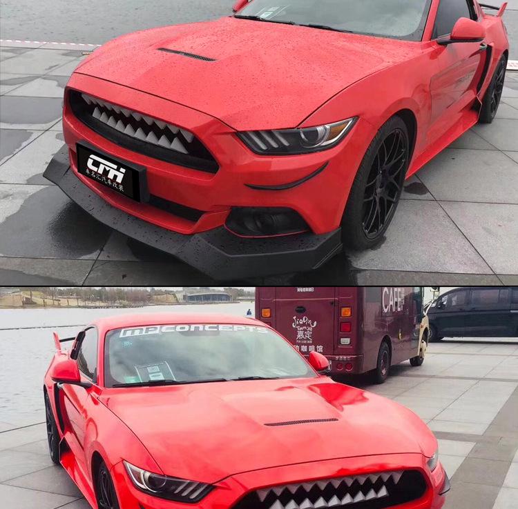 Compatible Center Grille with Light Teeth for 2015-2017 Ford Mustang - Shark Devil Remote Control